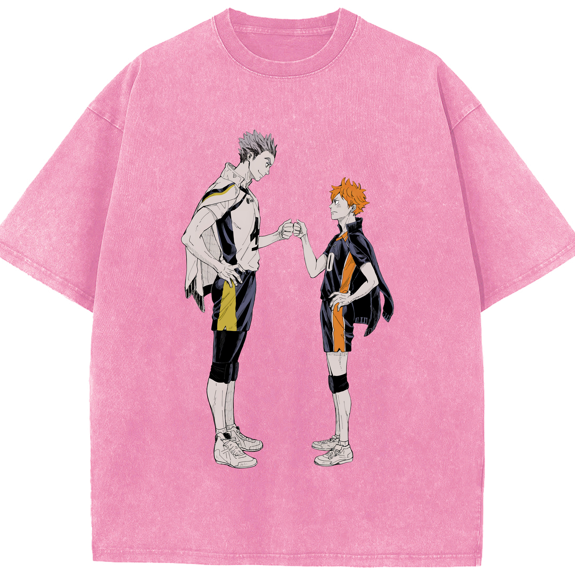 （画像用） ハイキュー!! Haikyu!! 綿100% ヴィンテージ風 半袖Tシャツ（フロントプリント）